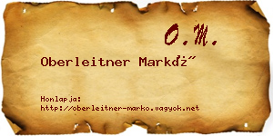 Oberleitner Markó névjegykártya
